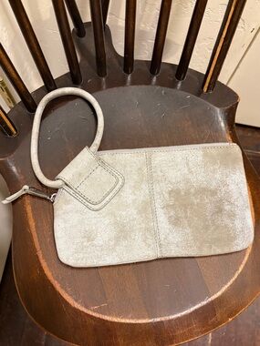 HOBO Sable Wristlet Clutch distressed  Metallic Leather